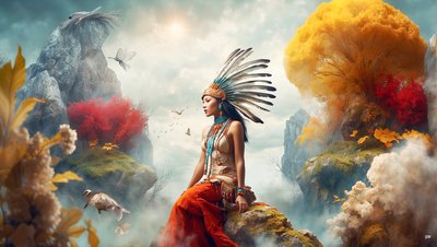 Dreamcore_dreamlike_scene-native american_01 de Josef Johann Michel