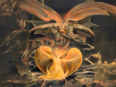 JJM-recreate_Blake-W_El gran dragón rojo y la mujer vestida de sol de Josef Johann Michel