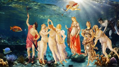 JJM-recrear_Botticelli-S_La Primavera_bajo el agua de Josef Johann Michel