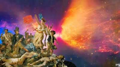 JJM-recrear: Delacroix-F_Libertad para el pueblo+JWST de Josef Johann Michel