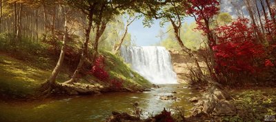 JJM recrea Bierstadt-A: Cataratas Minnehaha de Josef Johann Michel