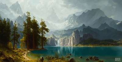 JJM recreates Bierstadt-A: Sierra Nevada (Panorama) de Josef Johann Michel