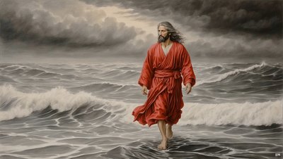 Jesús_caminando_por_el_lago_02_E de Josef Johann Michel