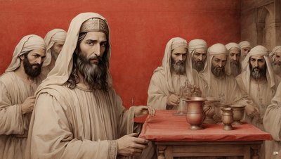 Jesús_dice a los criados_llenar las tinajas_Bodas de Canaán_04 de Josef Johann Michel