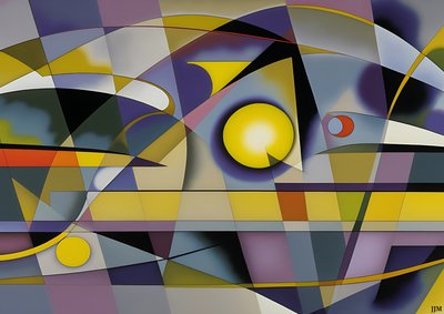 abstracto curva_plata_amarilla 9 de Josef Johann Michel