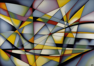 abstracto: curvas+triángulos_amarillo_plata 1 de Josef Johann Michel