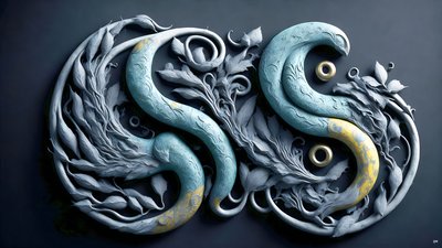 encáustica Feng Shui concepto de YIN Y YANG _01 de Josef Johann Michel