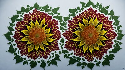 mandala: hibisco-flor elementos_02 de Josef Johann Michel