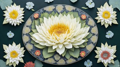 mandala: nenúfares elementos_01 de Josef Johann Michel