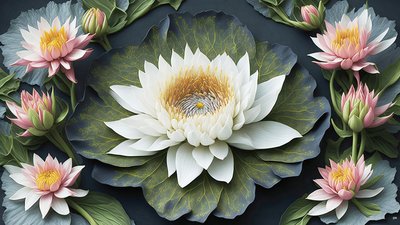 mandala: nenúfares elementos_03 de Josef Johann Michel