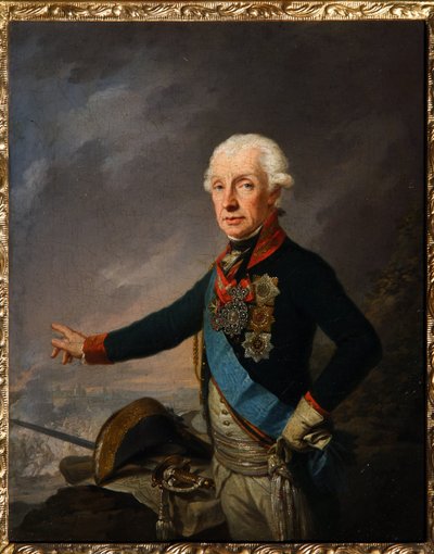 Portrait du marechal generalissime Prince Alexandre Souvorov (1729-1800). (Retrato del Mariscal Generalísimo Príncipe A. Suvorov). Peinture de Josef Kreuzinger (1757-1829), huile sur toile de Josef Kreuzinger