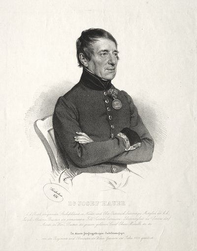 Retrato del Dr. Jospeh Hauer de Josef Kriehuber