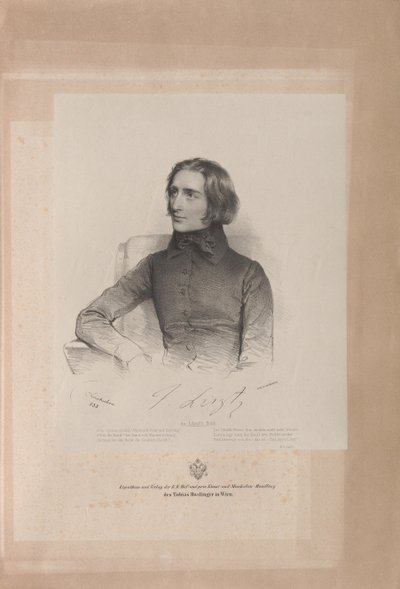 Retrato de Franz Liszt 1811-1886, 1838 de Josef Kriehuber