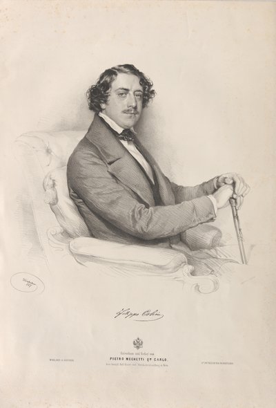 Retrato del cantante de ópera Filippo Colini de Josef Kriehuber