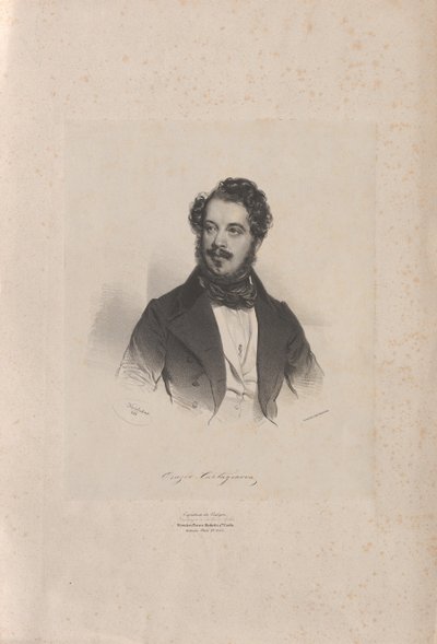 Retrato del cantante de ópera Giovanni Orazio Cartagenova, 1838 de Josef Kriehuber