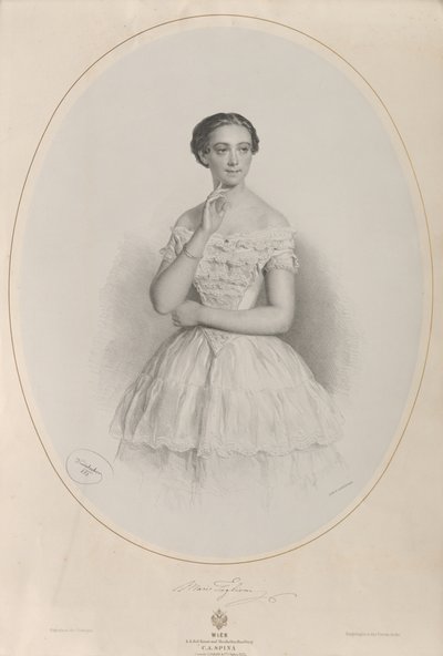 Retrato de la bailarina Marie Taglioni 1804-1884, 1853 de Josef Kriehuber