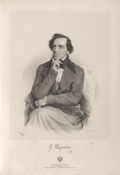 Retrato del compositor Giacomo Meyerbeer 1791-1864, 1847 de Josef Kriehuber