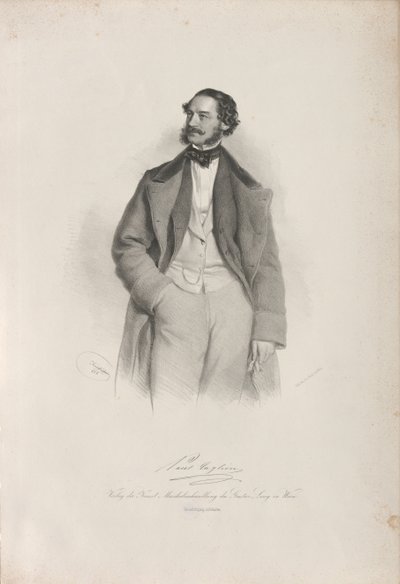 Retrato del bailarín, coreógrafo y maestro de ballet Paul Taglioni 1808-1884, 1856 de Josef Kriehuber