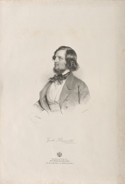 Retrato del flautista y compositor Giulio Briccialdi 1818-1881, antes de 1850 de Josef Kriehuber