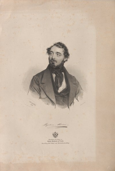 Retrato del cantante de ópera Napoleone Moriani 1808-1878, 1840 de Josef Kriehuber