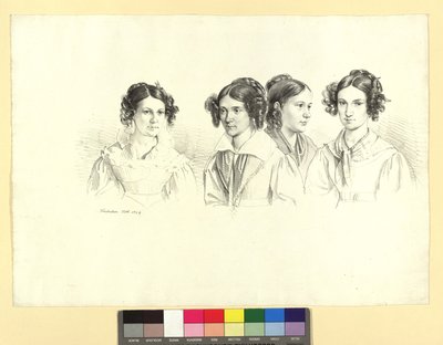 Cuatro muchachas en una hoja de Josef Kriehuber