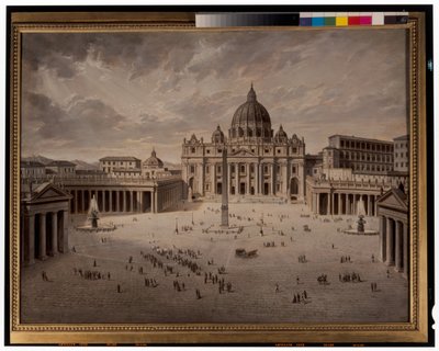 Plaza de San Pedro y vista del Foro de Roma de Josef Langl