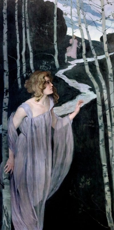 Elfo en el arroyo, 1888-1889 de Josef Maria Auchentaller