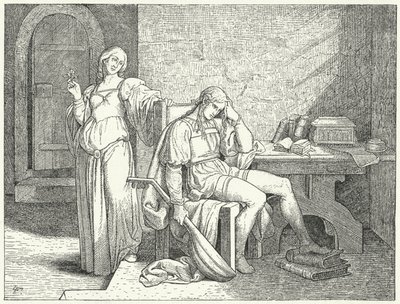 Enzio de Cerdeña, hijo ilegítimo del Emperador del Sacro Imperio Romano Federico II, en la cautividad de los lombardos güelfos de Josef Mathias (after) Trenkwald
