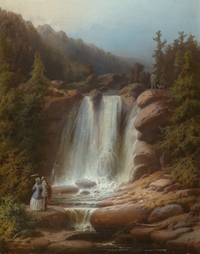 Cascada del río Mumlava en las Montañas Gigantes, 1850-53 de Josef Matj Navrátil