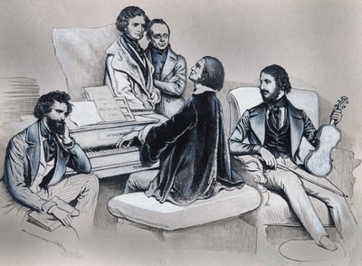 Dibujo después de la litografía de Josef Kriehuber (1800-1876) de Josef Nikolaus Kriehuber