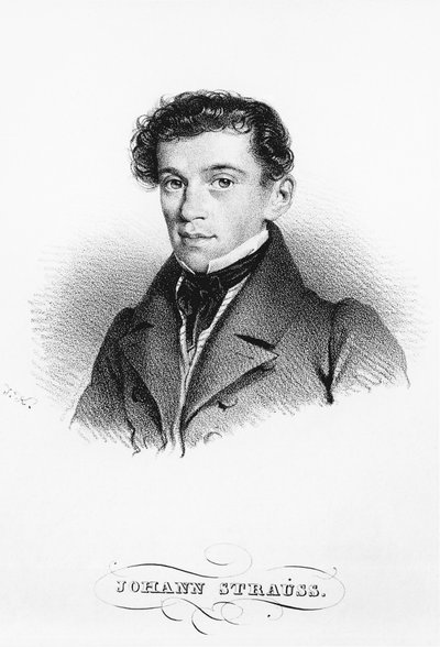 Retrato del compositor y director austriaco Johann Strauss de Josef Nikolaus Kriehuber