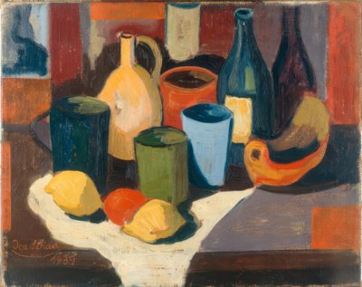 Bodegón con jarras y fruta de Josef Scharl