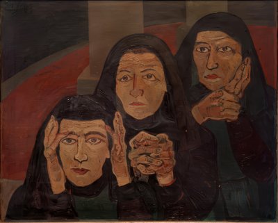 Tres mujeres afligidas (Lamenting women) de Josef Scharl