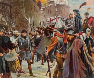 Federico I, margrave de Brandeburgo, derroca a los Quitzows de Josef Scheurenberg