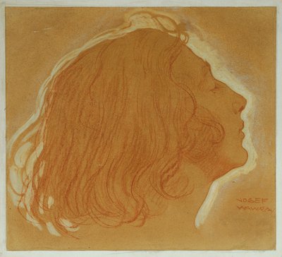 cabeza de niña de perfil de Josef Wawra