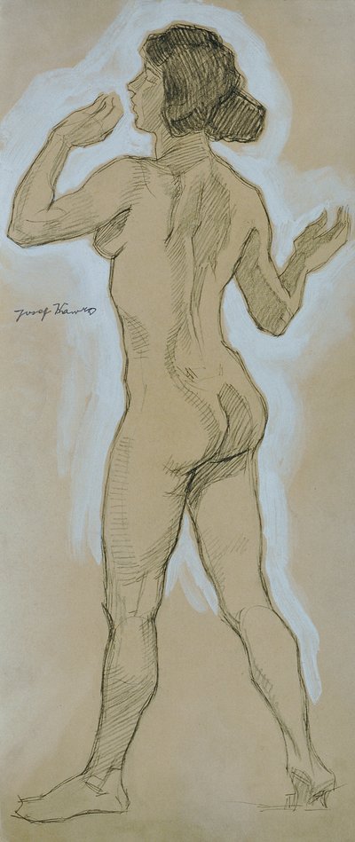 Espalda desnuda, cabeza a la izquierda. de Josef Wawra