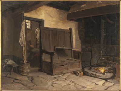 Un Interior de Cabaña de Josef Wilhelm Wallander