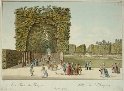 Una parte del parque Augarten, abierto al público por el emperador José II ... (grabado) de Josef Ziegler