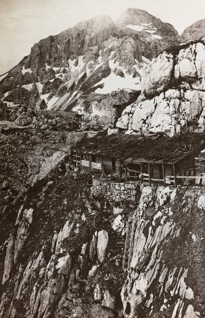 Álbum "Meine weltkriegs - Erinnerungen South-West Front (Carintia, Italia, Tirol del Sur) 31/03/1915-12/11/1918 - Josef Zohles Wien": campamento militar en la montaña de Josef Zohles