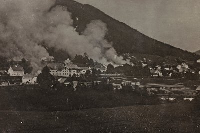 Álbum "Meine weltkriegs - Erinnerungen South-West Front (Carintia, Italia, Tirol del Sur) 31/03/1915-12/11/1918 - Josef Zohles Wien": bombardeos en Tarvisio de Josef Zohles