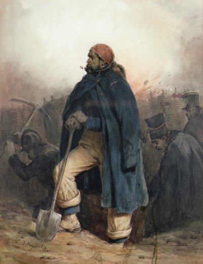 Soldado con una pala de Joseph Louis Hippolyte Bellange