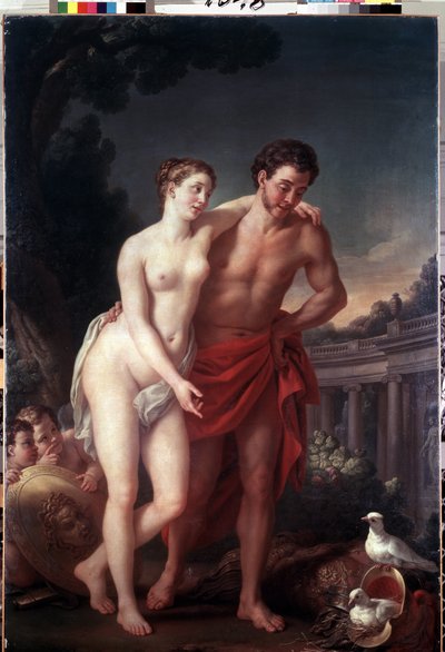 Venus y Marte (Venus y Marte). Pintura de Joseph Marie Vien (1716-1809). Óleo sobre lienzo, 225 x 151 cm de Joseph Marie the Elder Vien