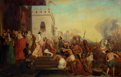 Cristóbal Colón recibido por Fernando II e Isabel la Católica a su regreso de las Indias ... de Joseph Nicolas Robert Fleury