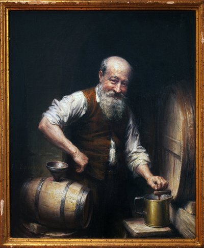 Vinicultor en su bodega. Pintura de Joseph Noel Sylvestre (1847-1926), óleo sobre lienzo, finales del siglo XIX-XX. Arte francés. Museo de Bellas Artes de Béziers, Hotel Fayet. de Joseph Noel Sylvestre