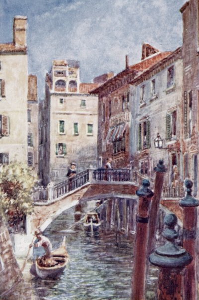 Un canal en Venecia (litografía en color) de Joseph (after) Finnemore