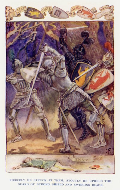 Ilustración para Sir Knight of the Splendid Way de Joseph (after) Finnemore