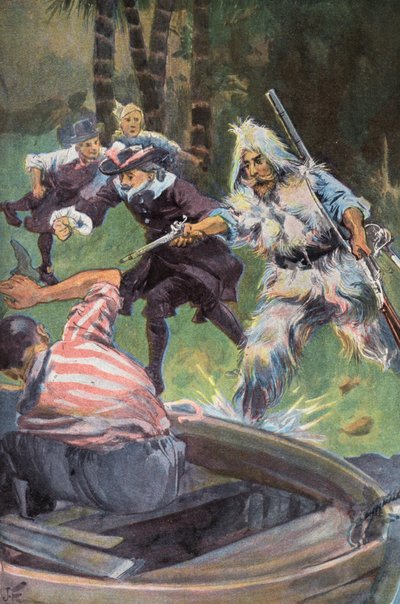 Robinson Crusoe: Le pedimos que ceda (litografia en color) de Joseph (after) Finnemore
