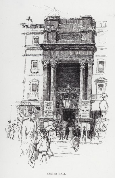 Exeter Hall de Joseph (after) Pennell