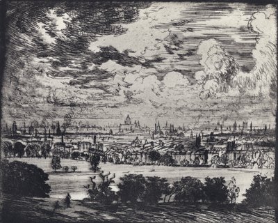 Londres, sobre Hampstead de Joseph (after) Pennell