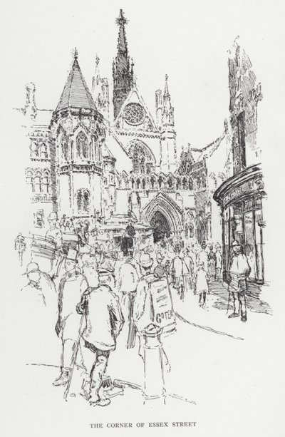 La Esquina de Essex Street de Joseph (after) Pennell
